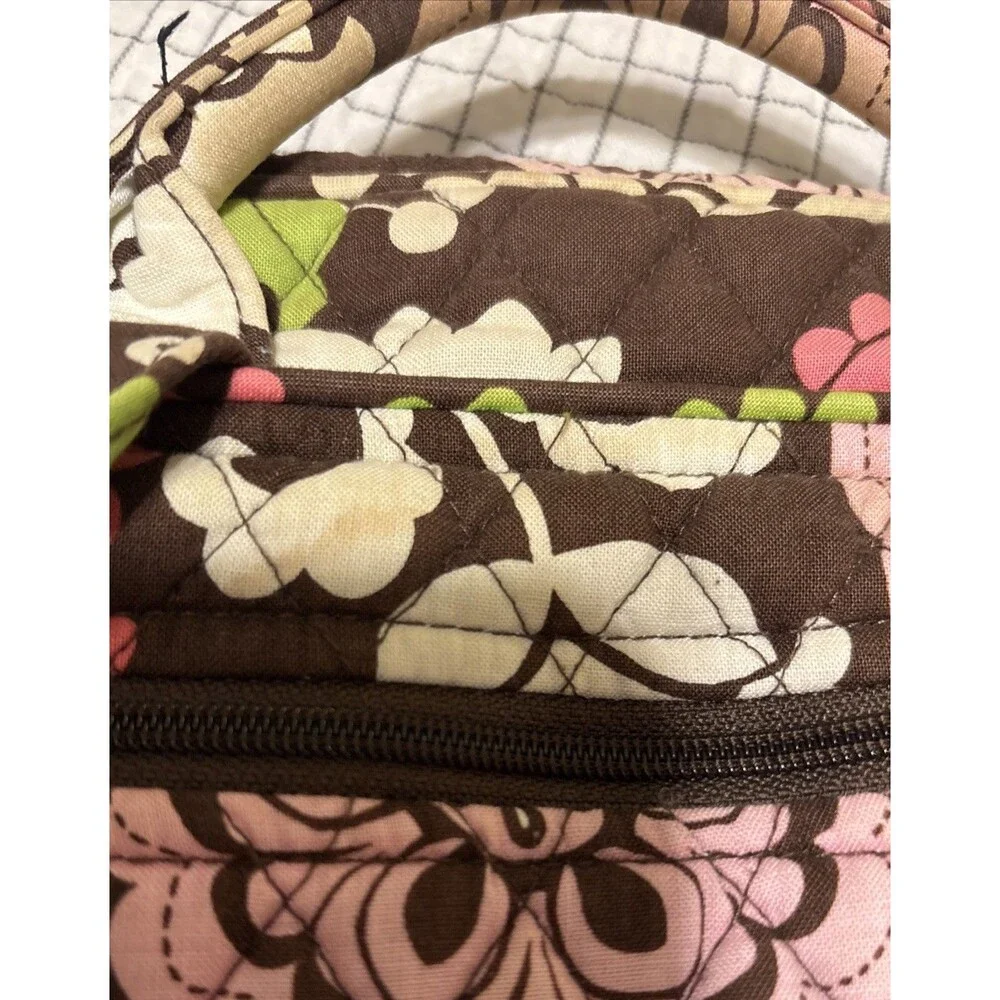 Vera Bradley Medium Lola Campus Backpack Brown Multicolor Floral Quilted